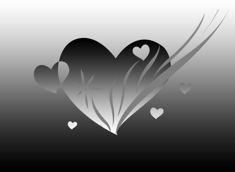 Heart with Floral Design — Black