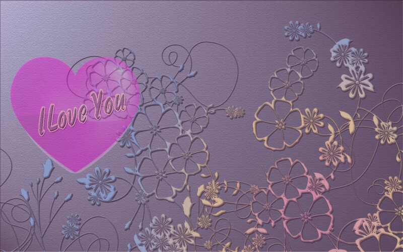 Heart with Floral Design — Purple, Romantic