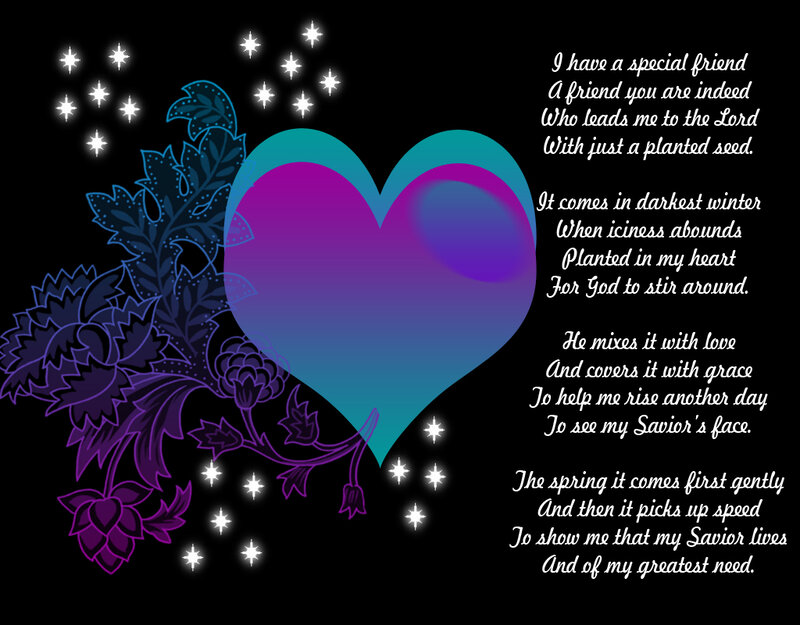 Heart with Floral Design — Purple, Serene