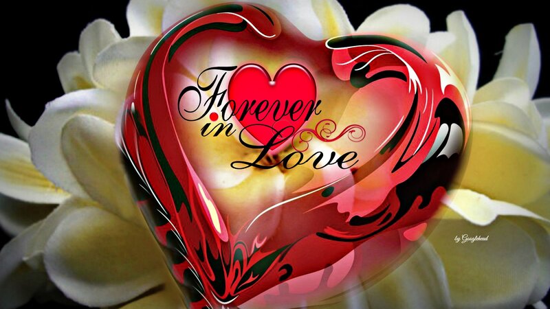Heart with Floral Design — Red, Romantic, Digital Art, Flower
