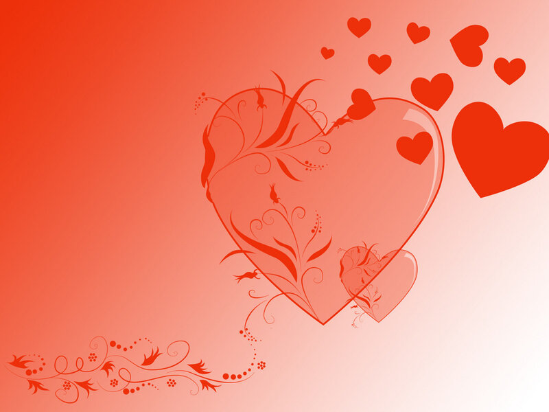 Heart with Floral Design — Red, Romantic, Vector Art, Hearts