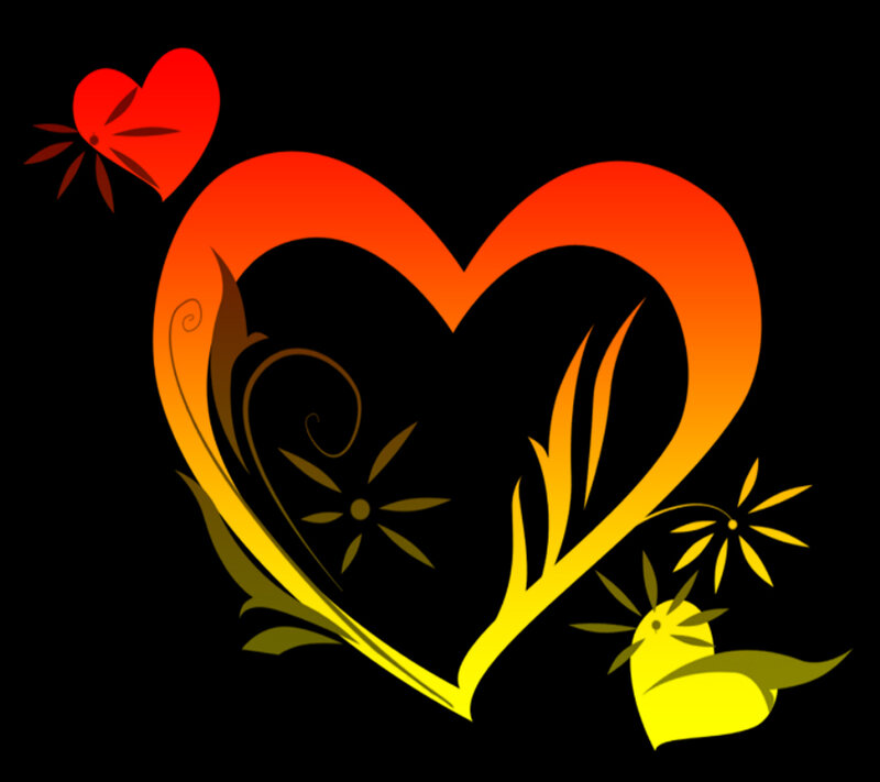 Heart with Floral Design — Red
