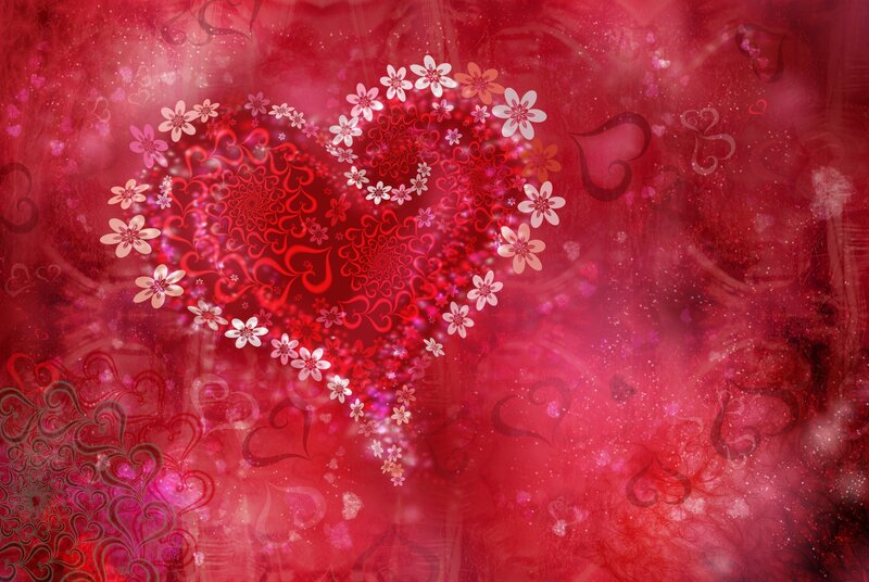 heart with floral pattern