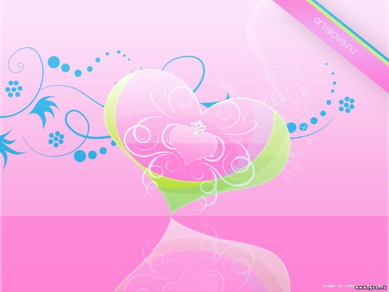 Heart with Floral Patterns — Pink