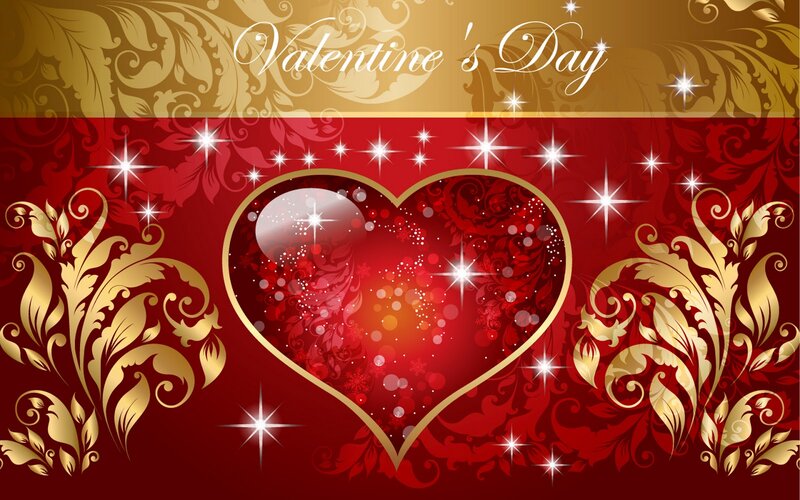 Heart with Floral Patterns — Red, Festive