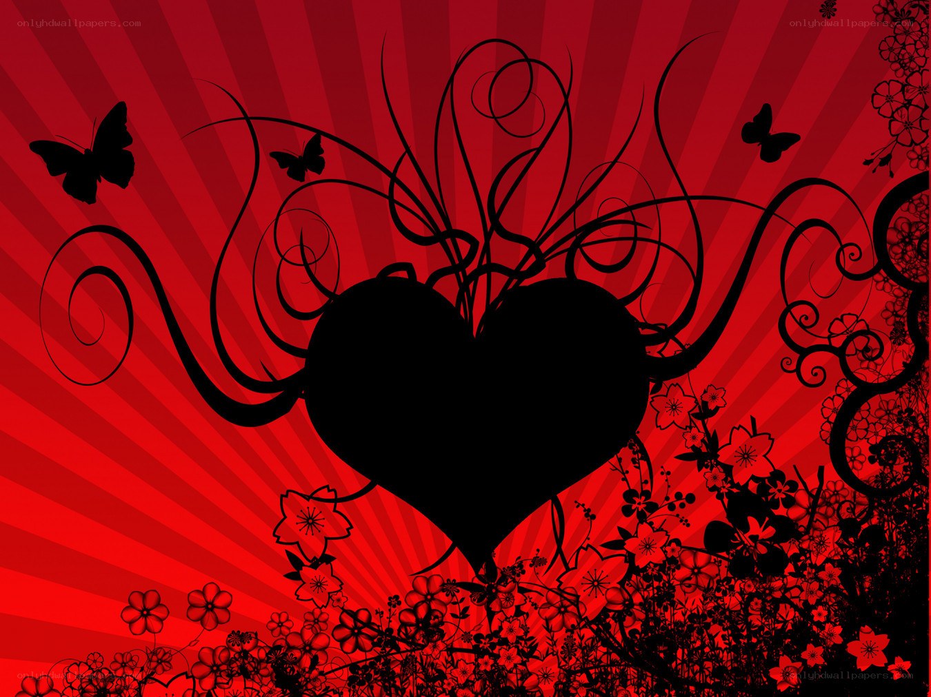heart with floral swirls