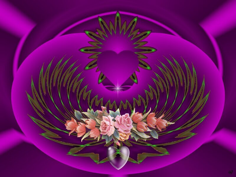 Heart with Floral Wreath