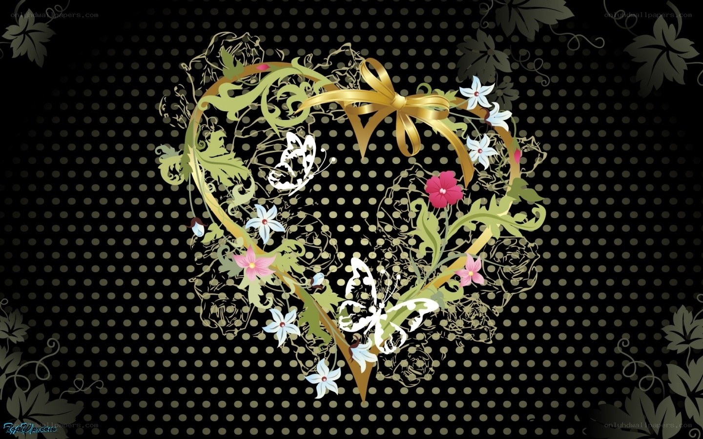 heart with flowers and bow