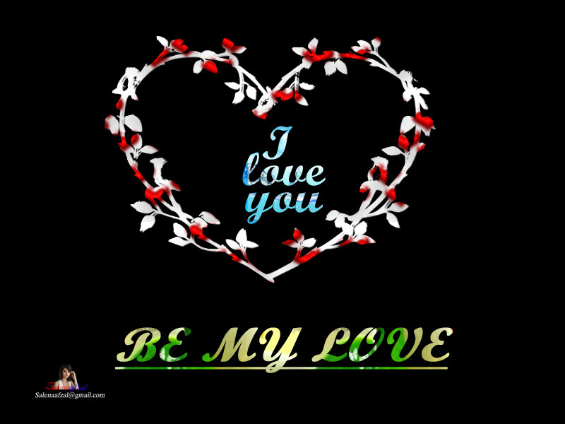heart with flowers and love message