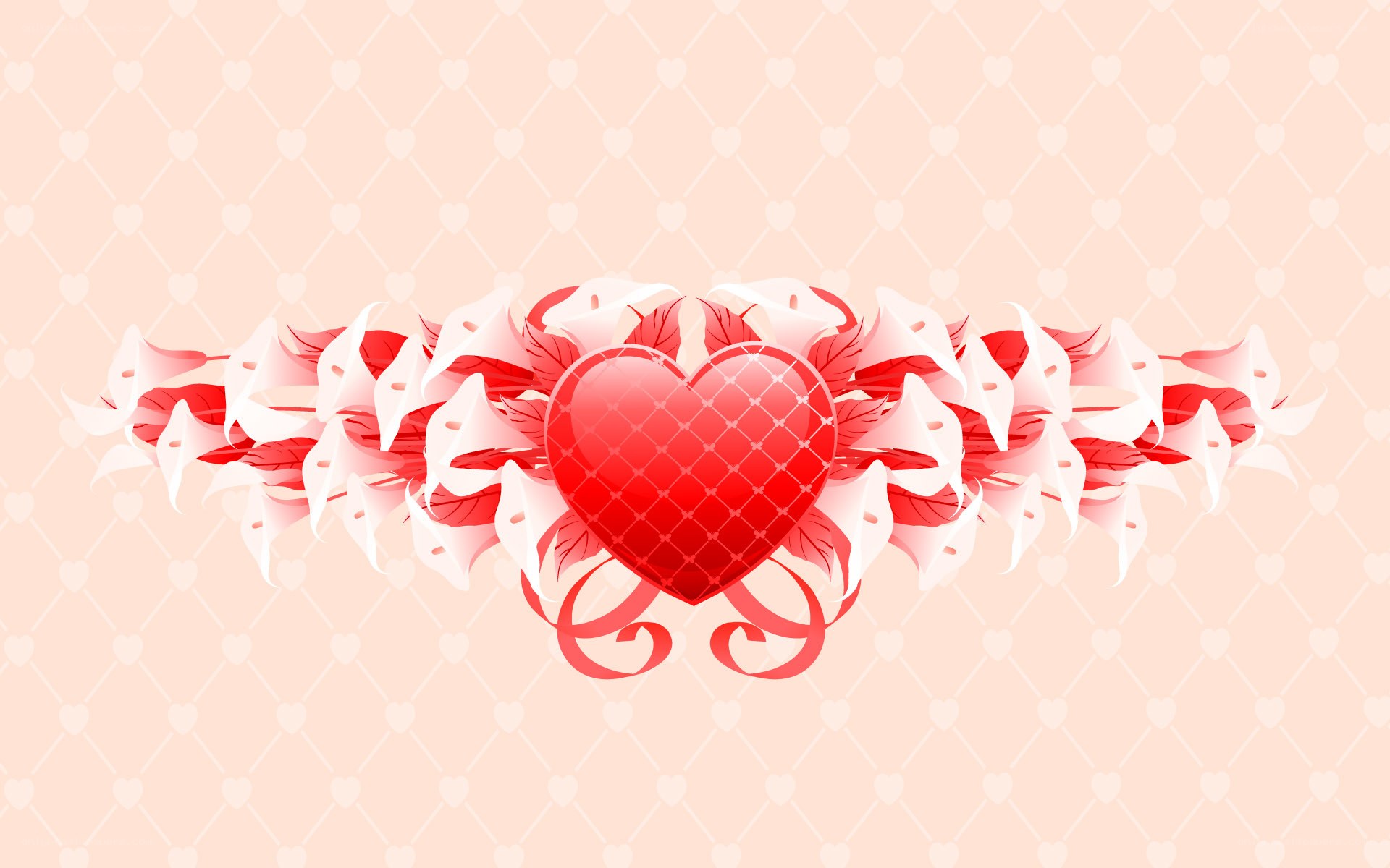 heart with flowers design