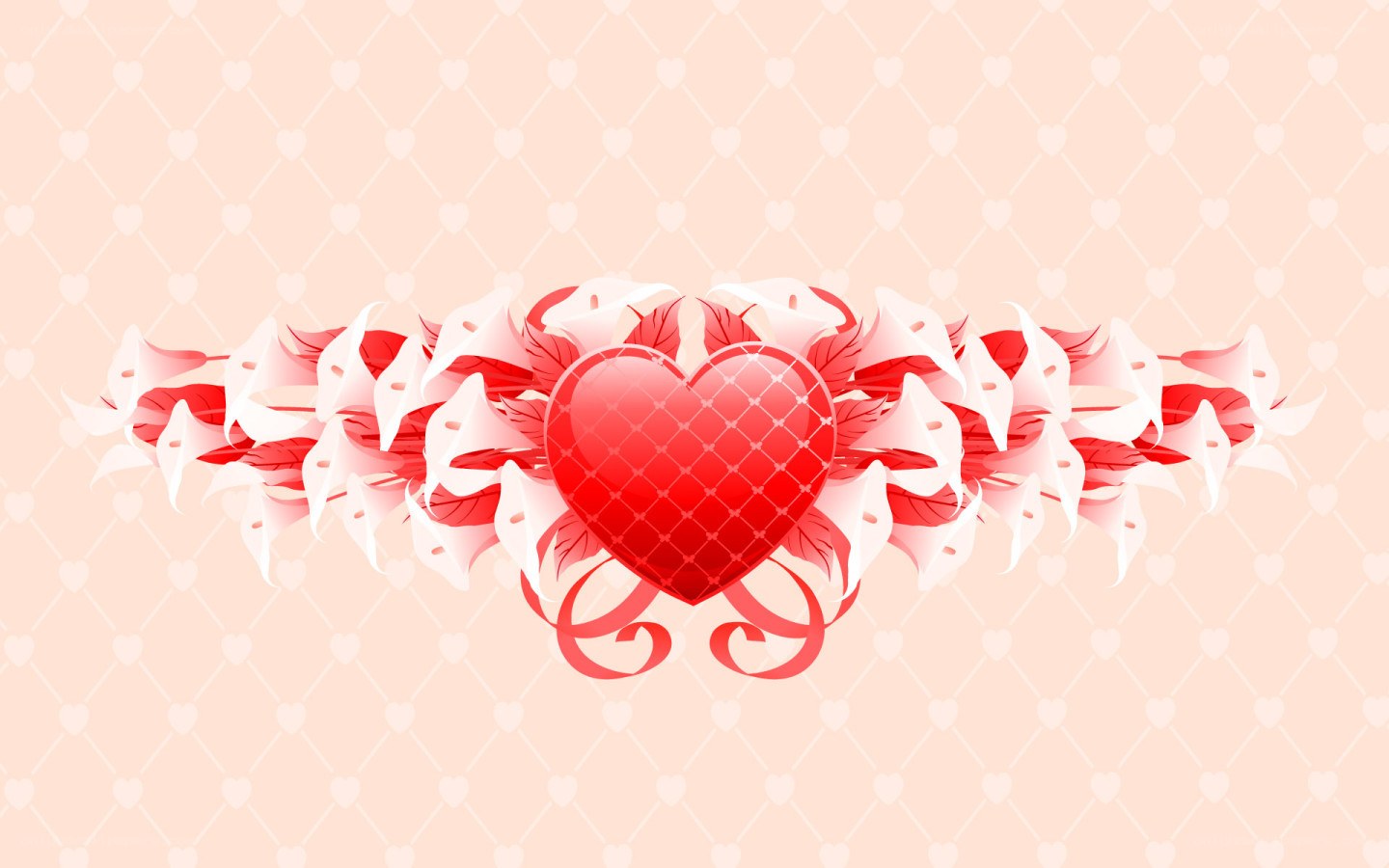 heart with flowers design