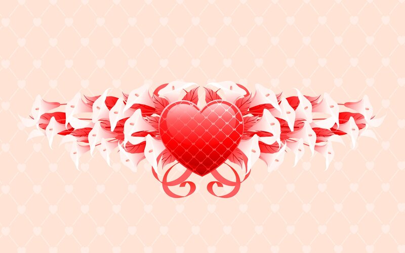 heart with flowers design