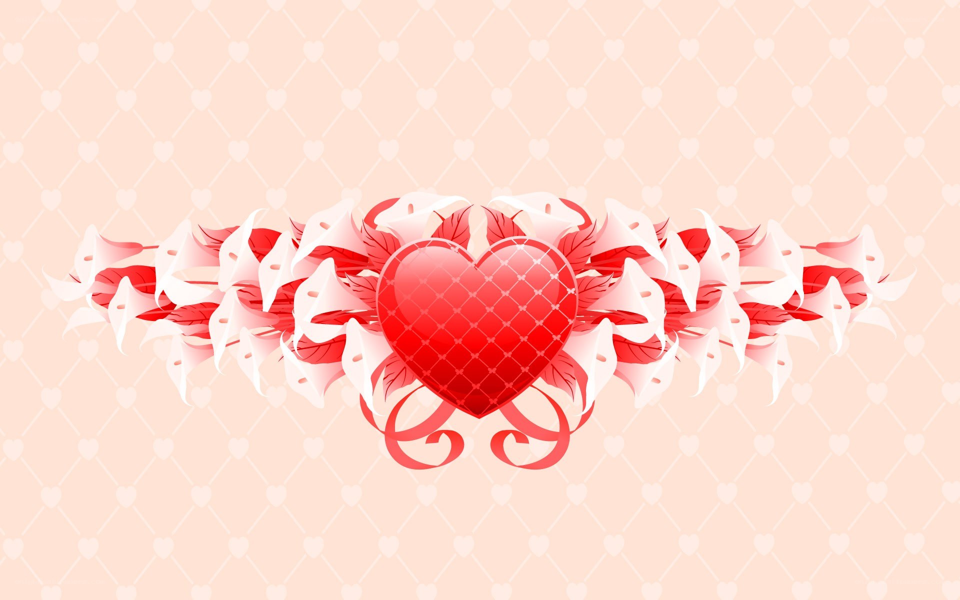 heart with flowers design