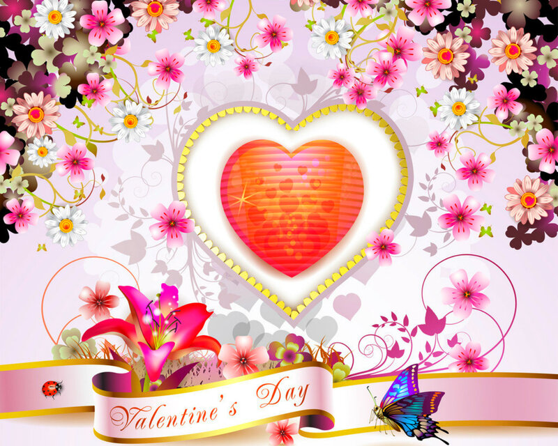 Heart with Flowers — Pink, Festive