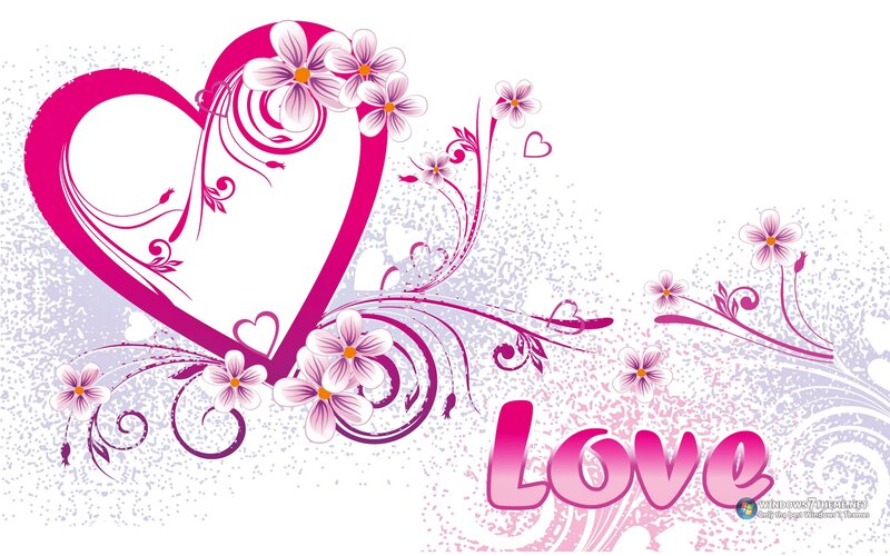 Heart with Flowers — Pink, Romantic
