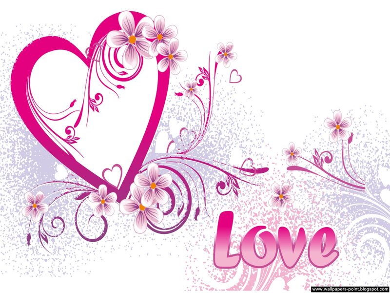 Heart with Flowers — Pink, Romantic, Vector Art