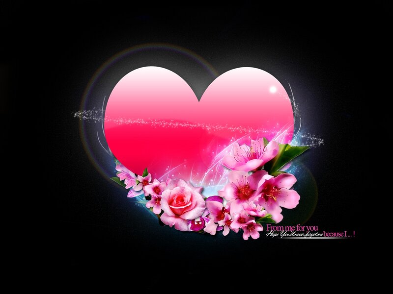 Heart with Flowers — Pink