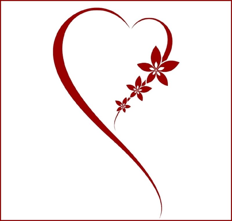 Heart with Flowers — Red, Calm