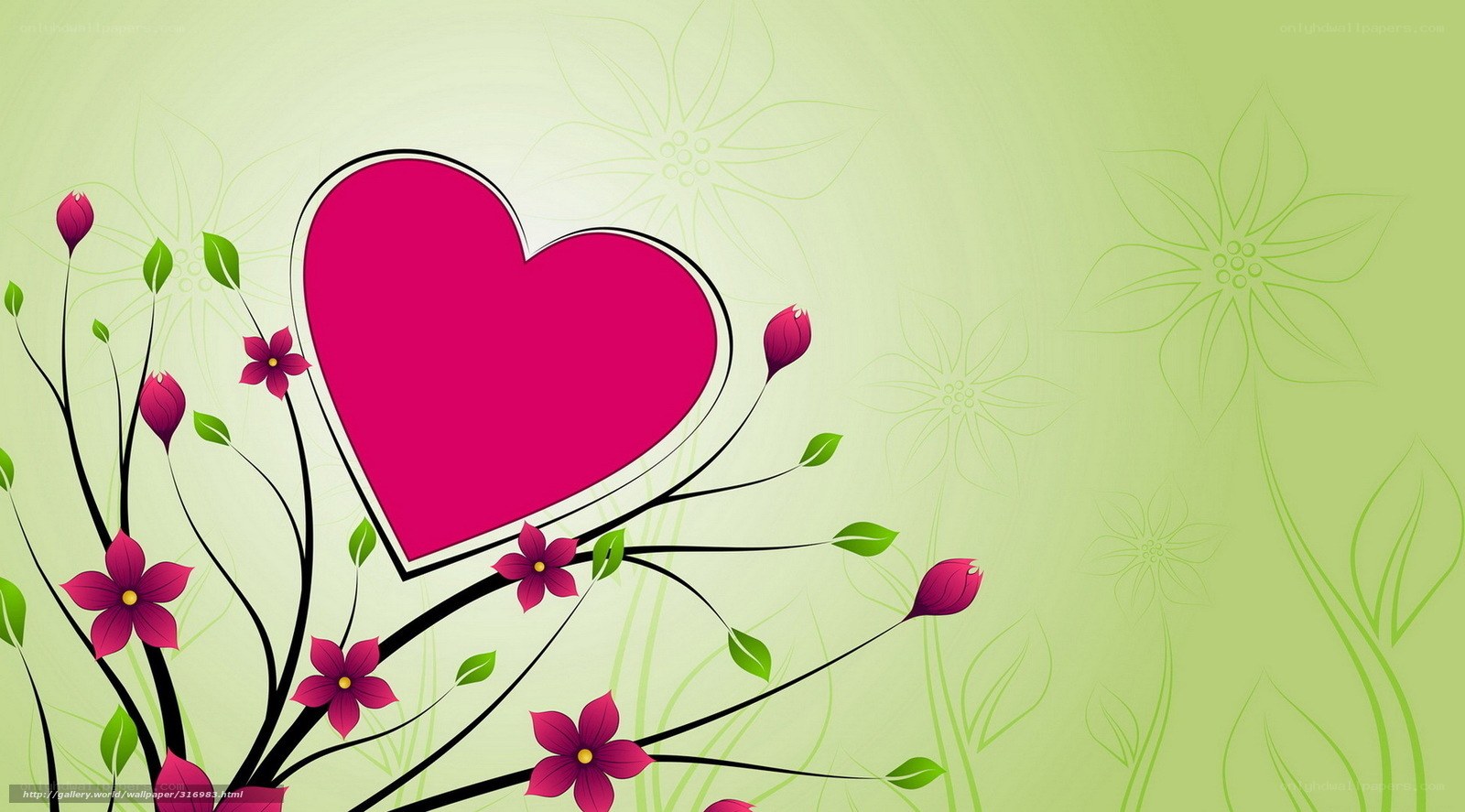 heart with flowers wallpaper