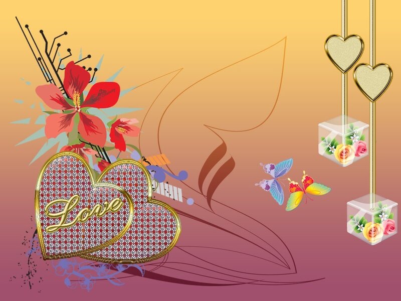 Heart with Flowers — Yellow