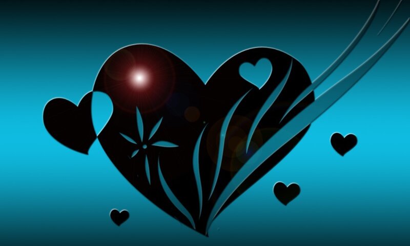 heart with glowing light