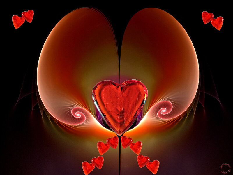 Heart with glowing wings