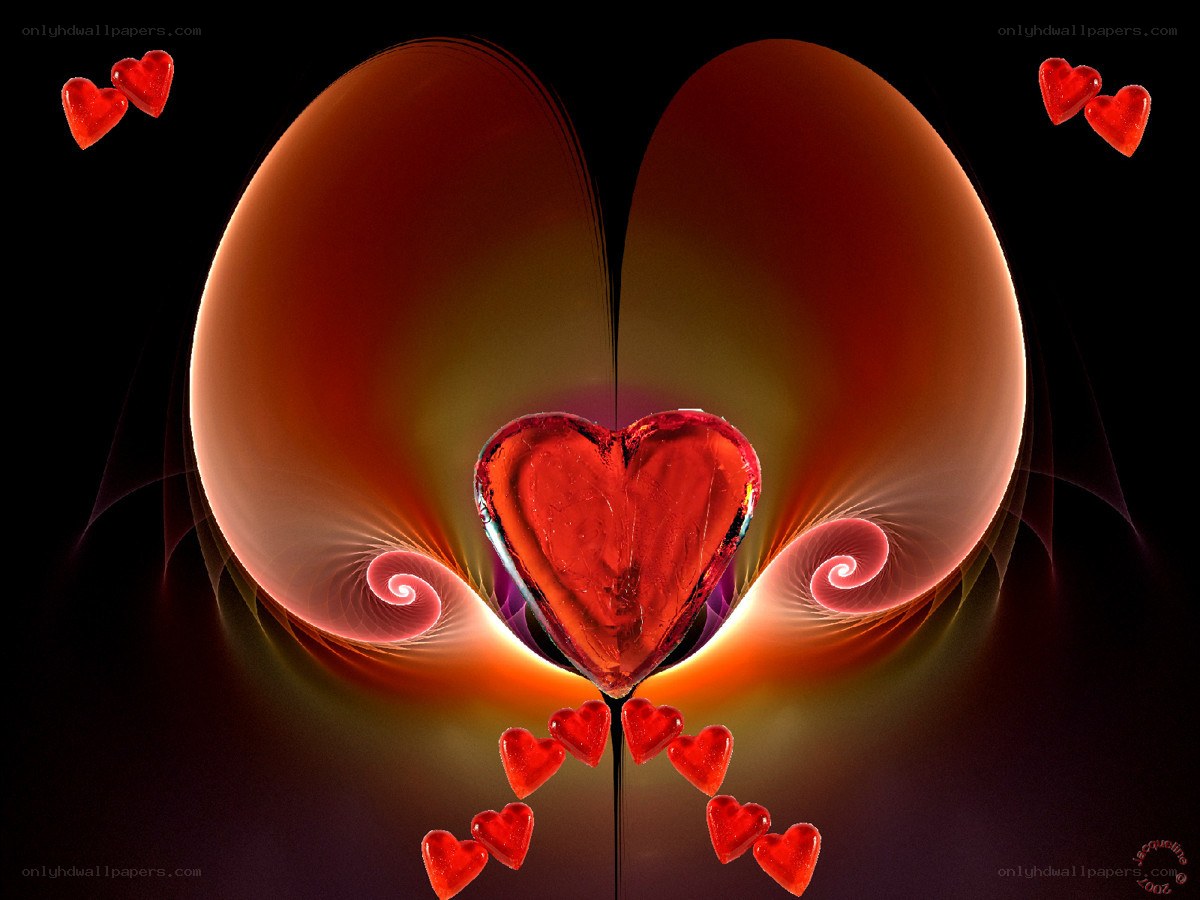 Heart with glowing wings