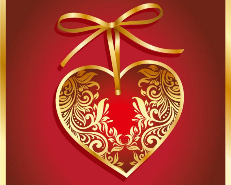 Heart with Golden Bow