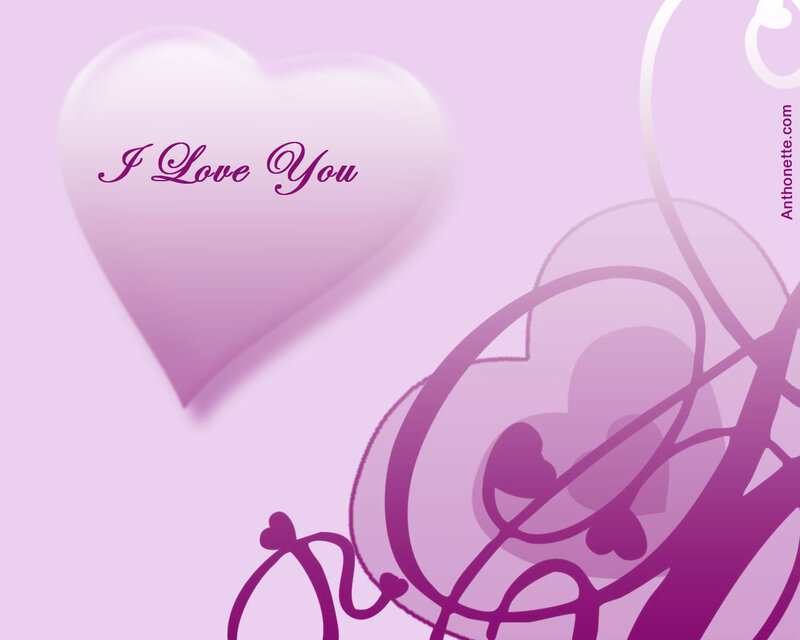 Heart with I Love You Text — Purple