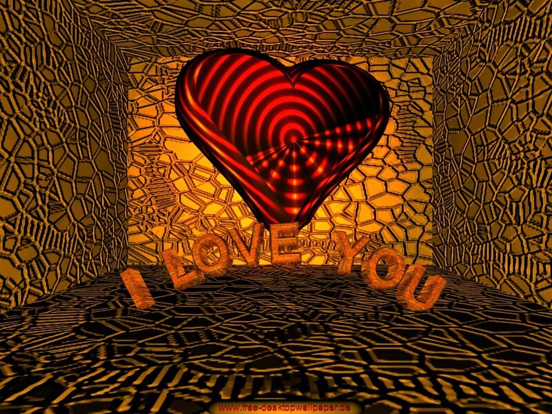 Heart with I LOVE YOU Text — Red