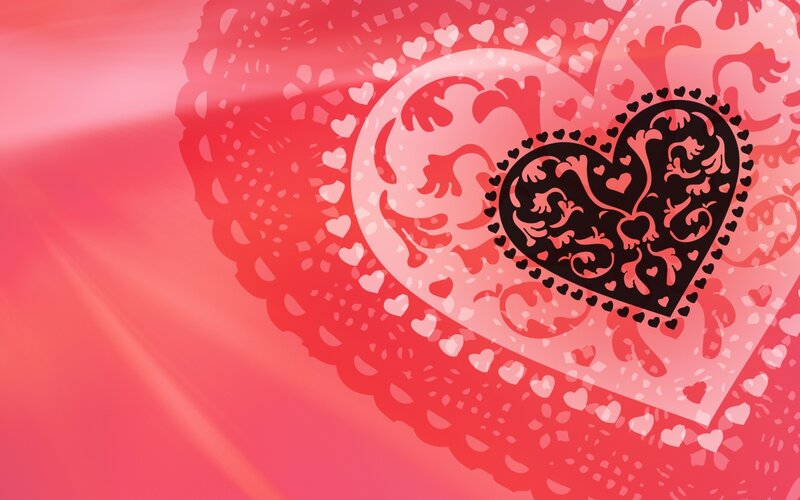 heart with lace pattern