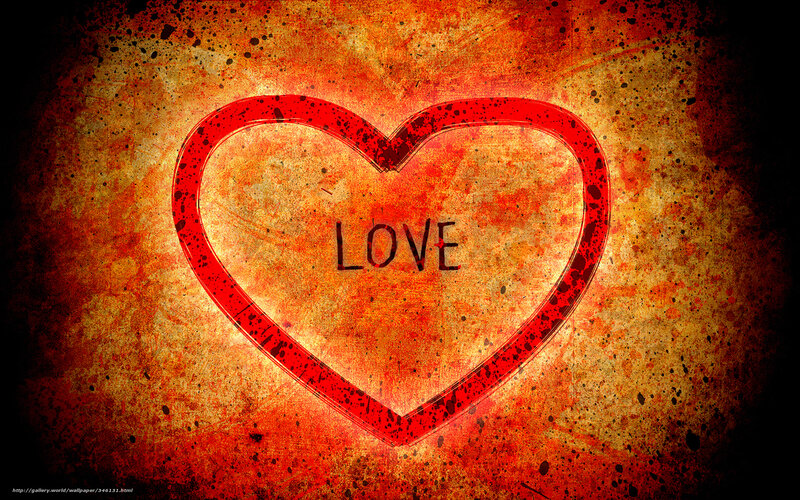 Heart with Love Text — Red, Dramatic