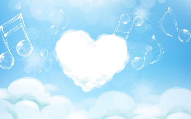 Heart with Musical Notes — Blue