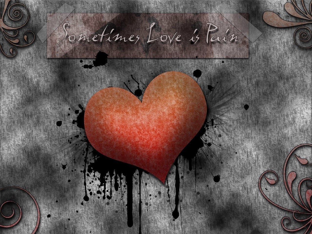 Heart with pain message