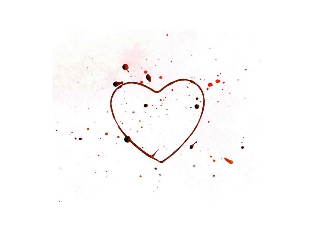 heart with paint splatters