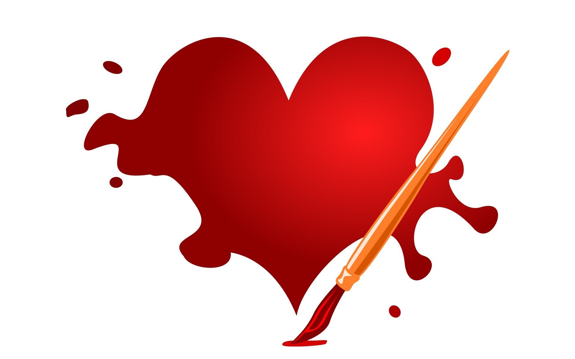 heart with paintbrush