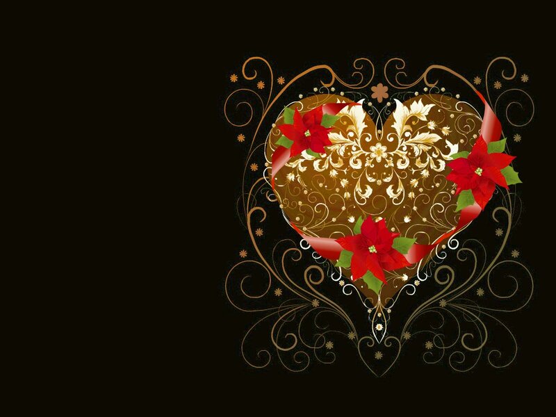 Heart with Poinsettias
