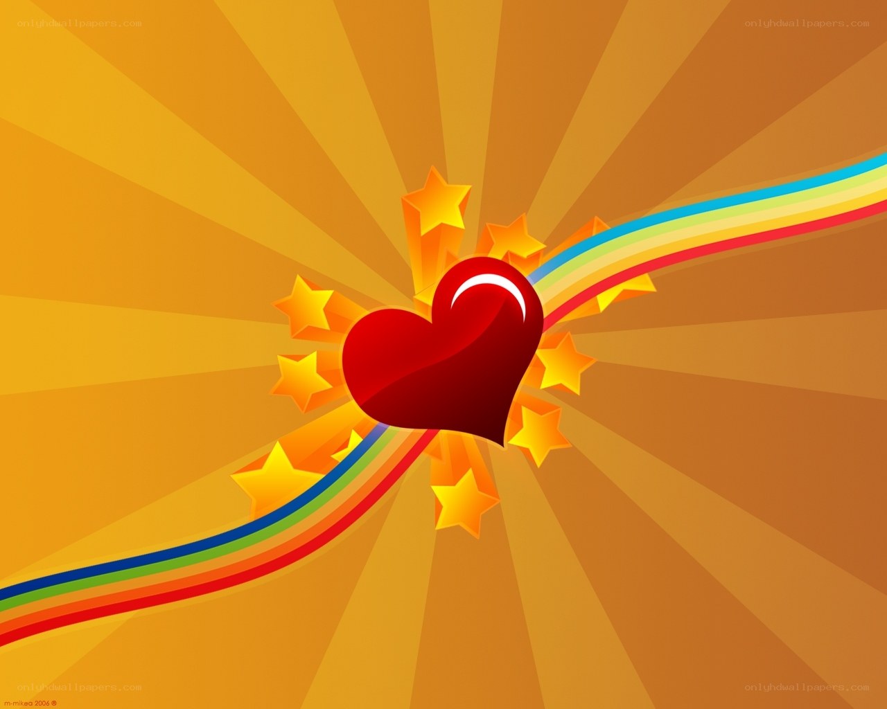 heart with rainbow and stars