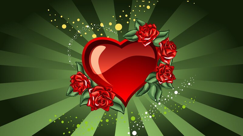 heart with red roses