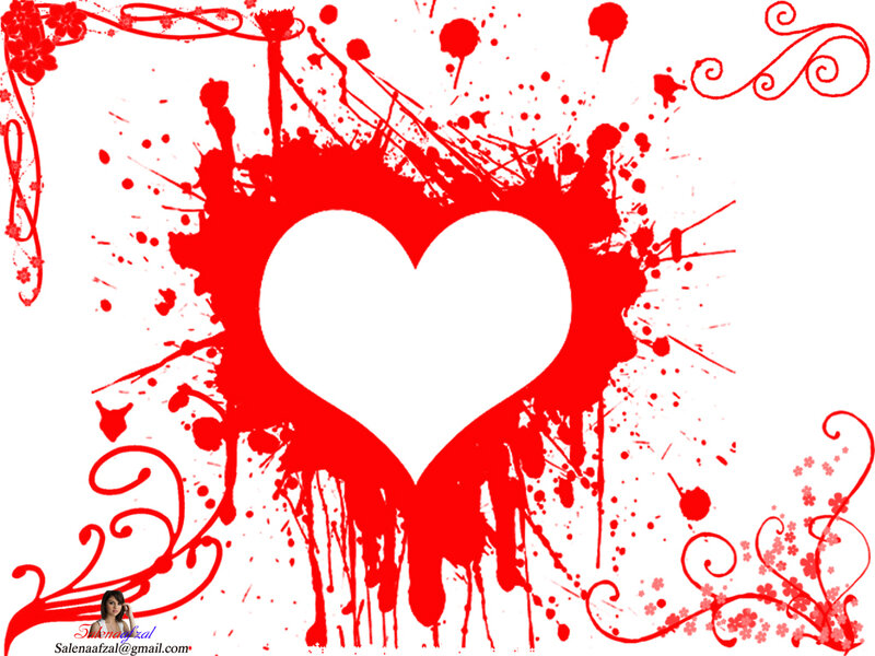 heart with red splatter design