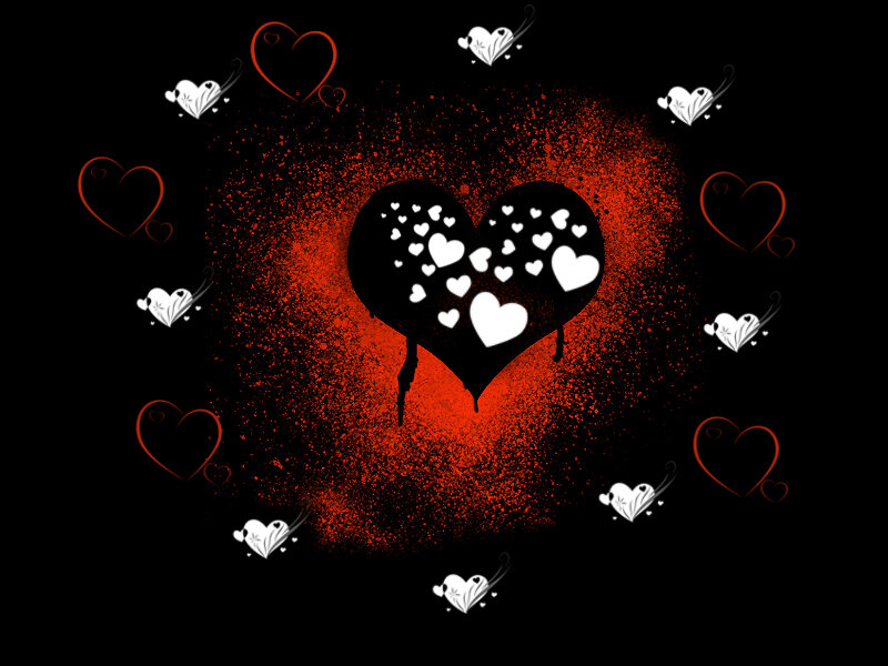 heart with red splatter