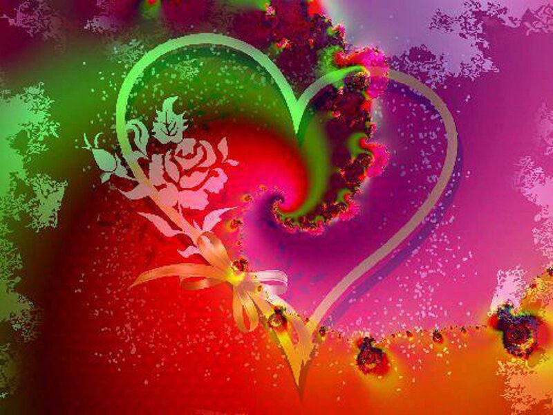 Heart with Rose and Bow — Red