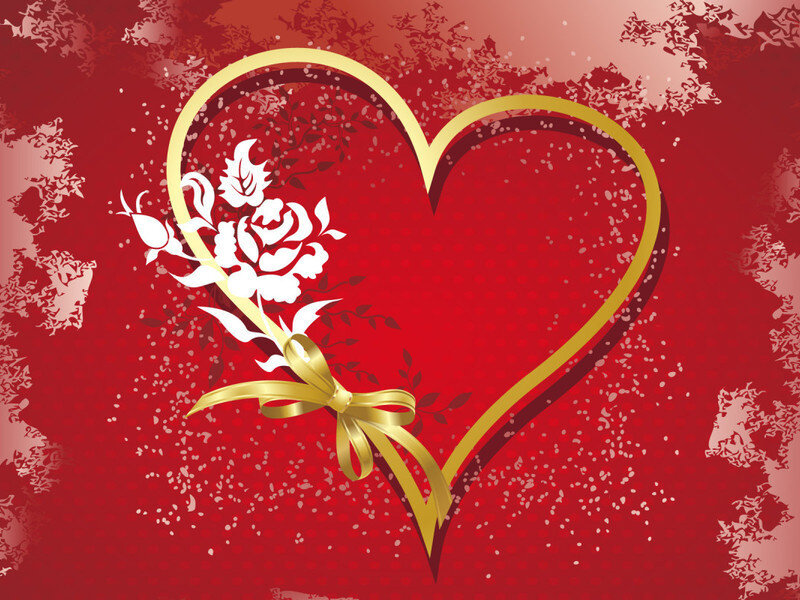 Heart with Rose and Ribbon