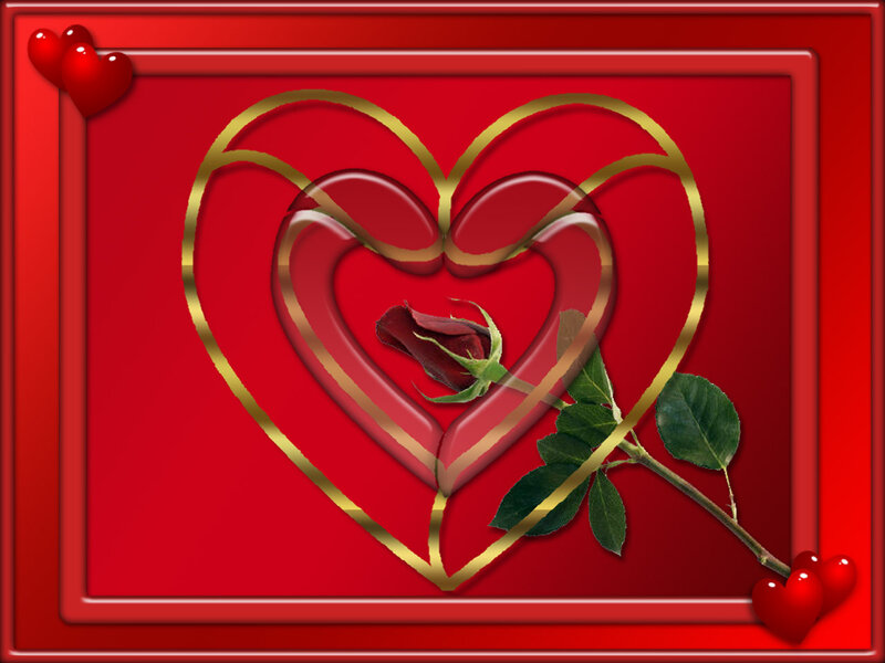 heart with rose design