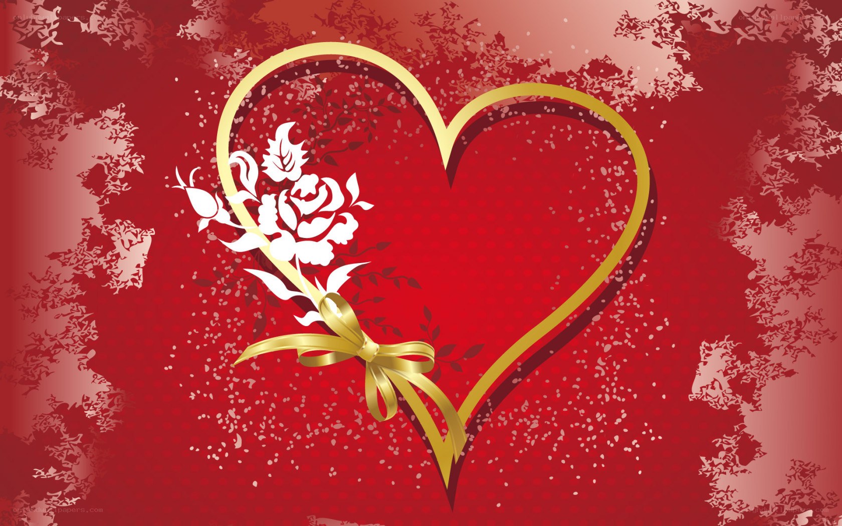 heart with roses and ribbon
