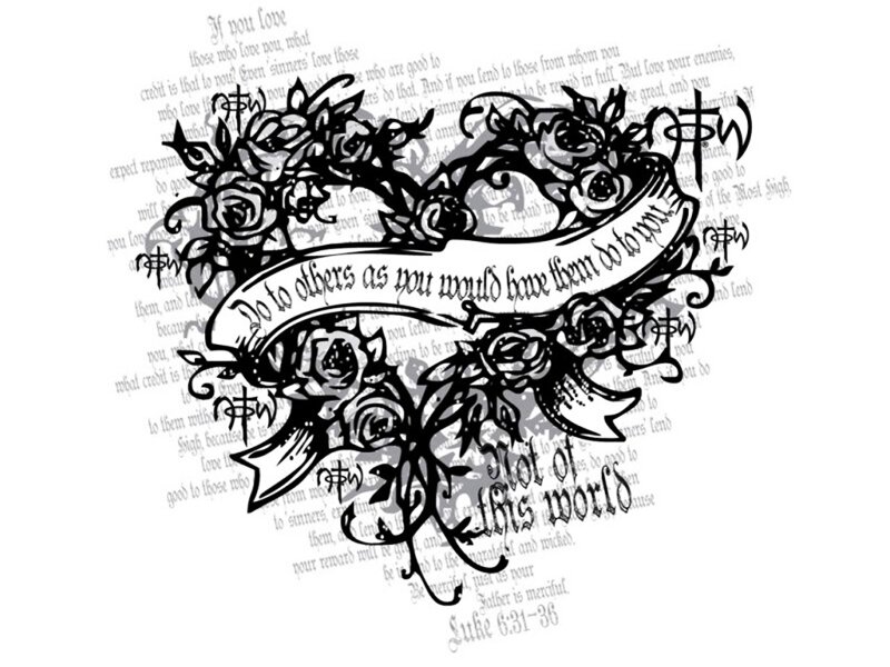 Heart with Roses and Text