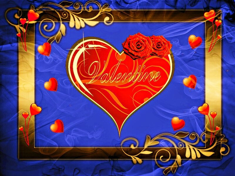 Heart with Roses — Blue