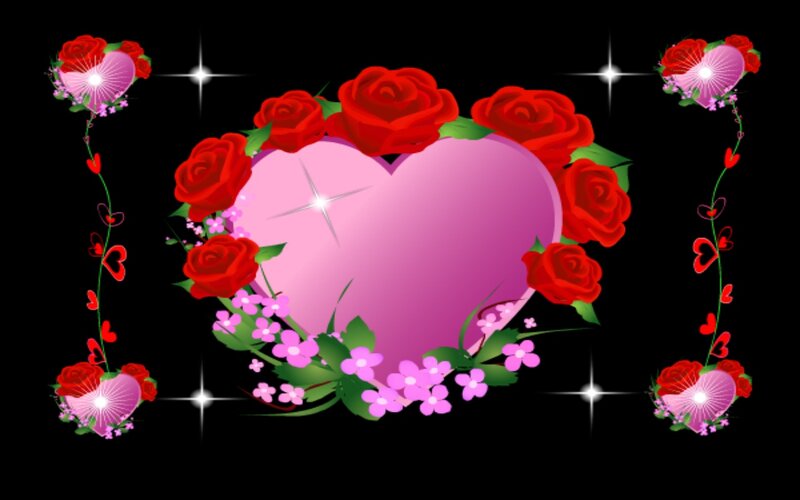 Heart with Roses — Pink