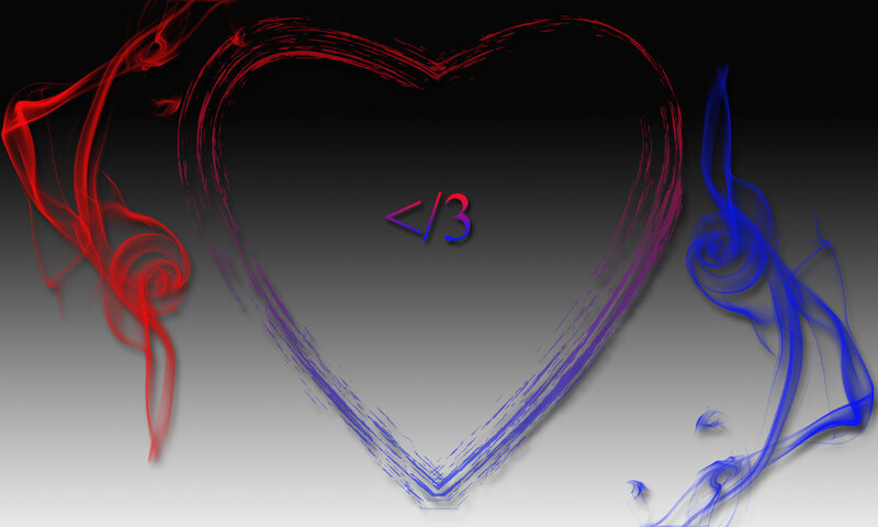heart with smoke and code