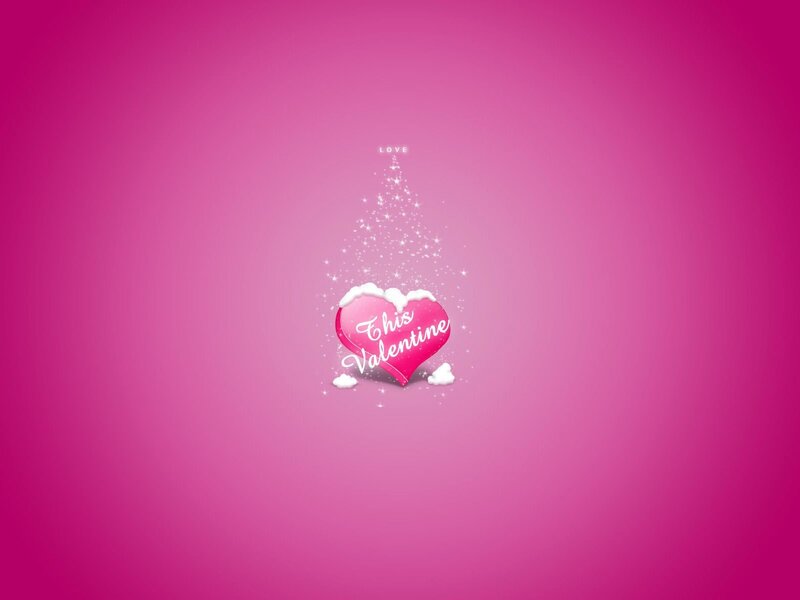 Heart with Snow and Sparkles — Pink, Festive